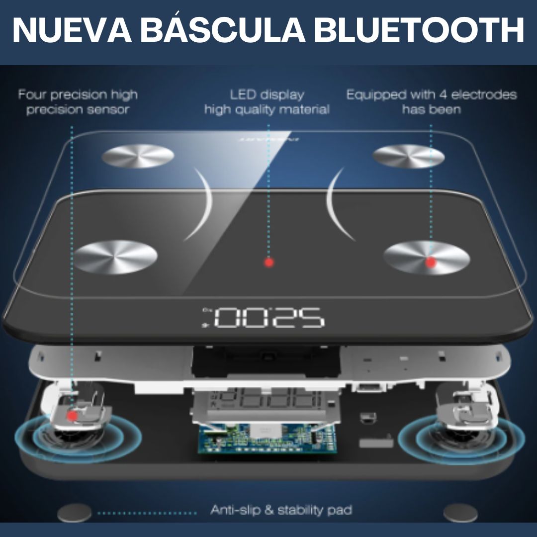 BÁSCULA ⚖️DIGITAL CON BLUETOOTH-LCD