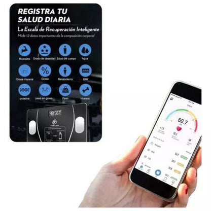 BÁSCULA ⚖️DIGITAL CON BLUETOOTH-LCD