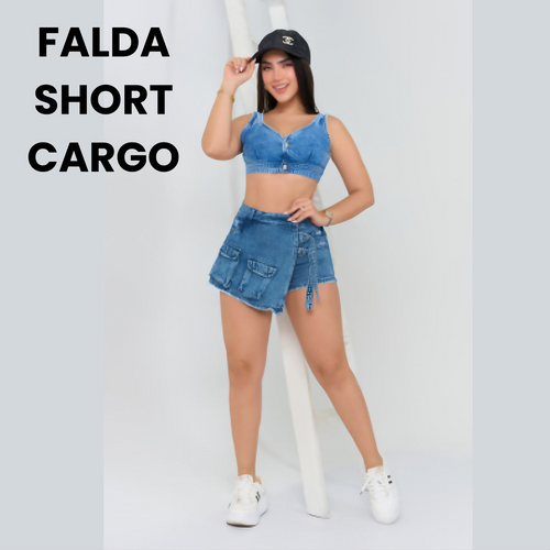 NUEVA FALDA SHORT CARGO NIZA 🌺